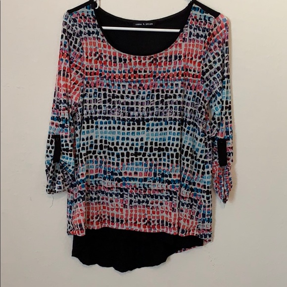 Womens Cable & Gauge Multicolor Top - Picture 1 of 4